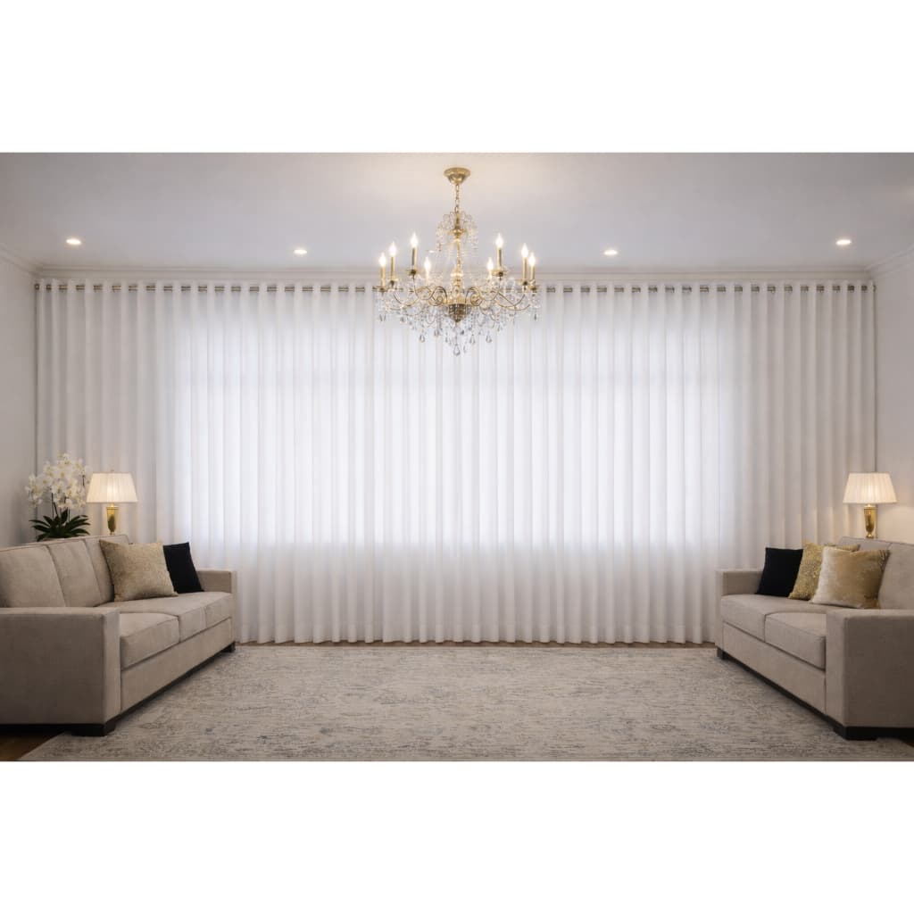 Cortina Letícia 8,00 x 2,80 | Cortina Sofisticada, Decoração Aconchegante e Moderna para Sala, escritório ou igreja