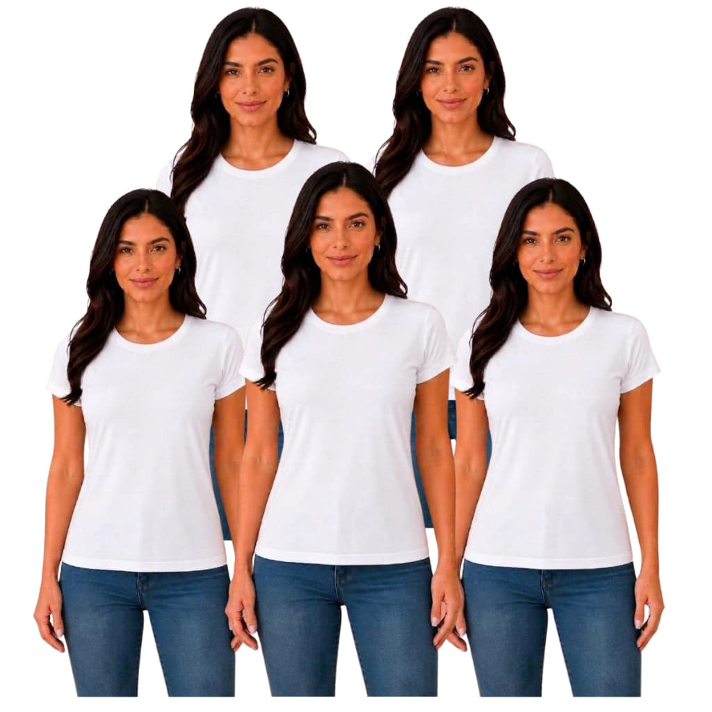 Kit 5 Blusinhas Camisetas Viscolycra Premium Toque Macio Caimento Perfeito