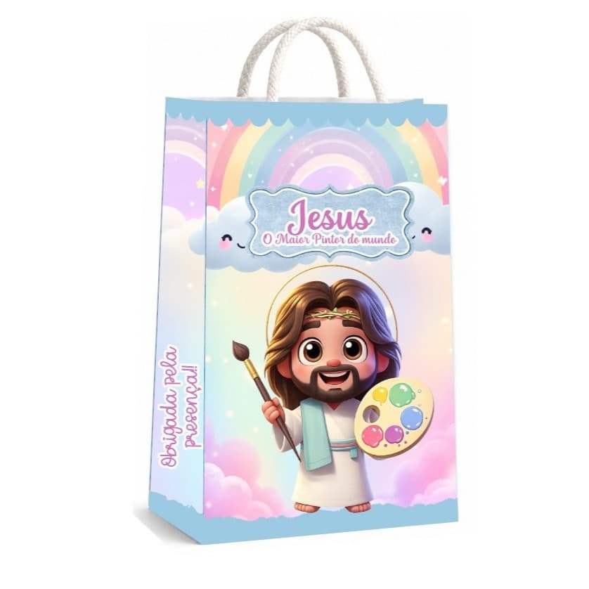 Kit Sacolinha Jesus o Maior Pintor do mundo