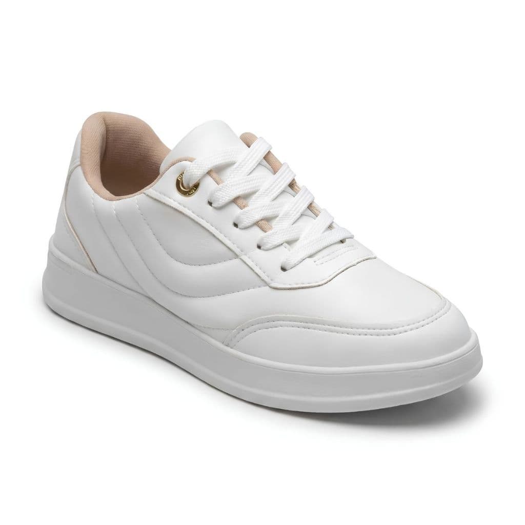 Tênis Feminino Modare Casual Branco Leve  Confortável e Macio Solado Reto Cadarço Elegante Dia a Dia