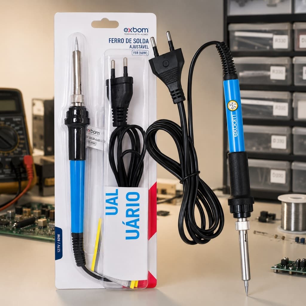 Ferro de Solda Profissional Ajustável Potência de 15 a 60W Controle de Temperatura de 200 Até 480°C 220V