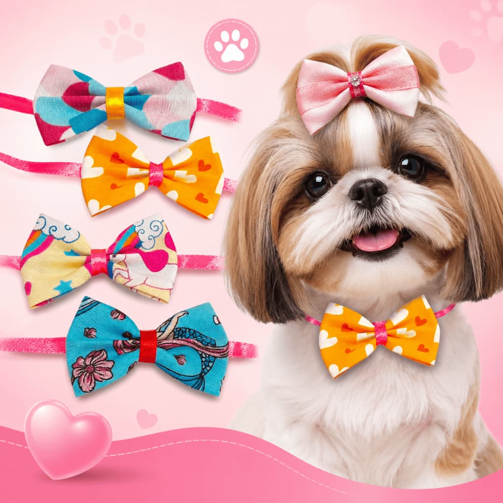 15 Gravatas Pet Borboleta Tamanhos PP, P e M Cachorro e Gato Banho e Tosa PetShop