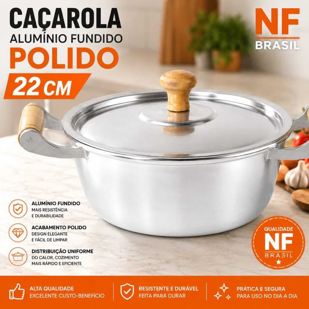Panela Caçarola Alumínio Fundido N 22