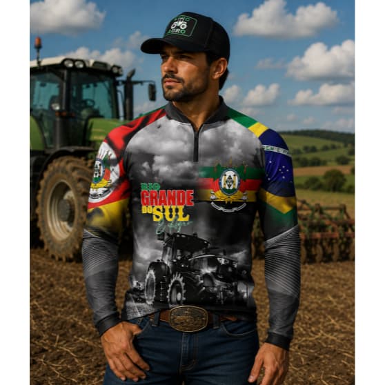 Camisa Camiseta De AGROESTADO Prot Uv50+ Dry Fit SuperkingGLL-106