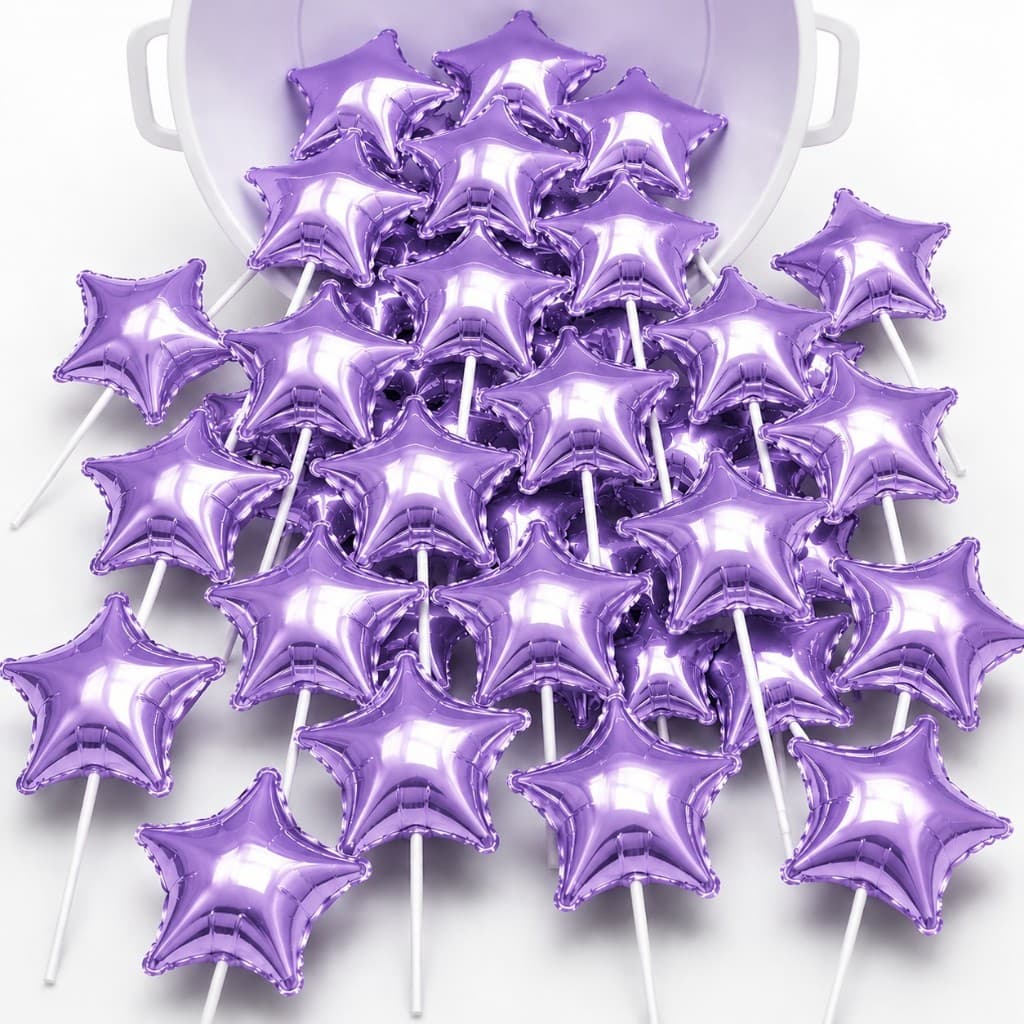 Kit 10 Balões Estrela Metalizado Topo De Bolo 5 Polegadas 12cm Decoração Festa Centro de Mesa