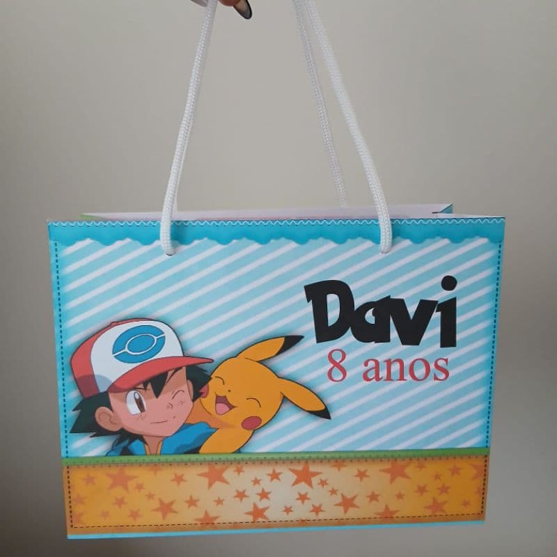 10 | 20 | 30 Sacolinhas Surpresa Lembrancinha Personalizada Pokémon - Picachu -PEGUE E MONTE