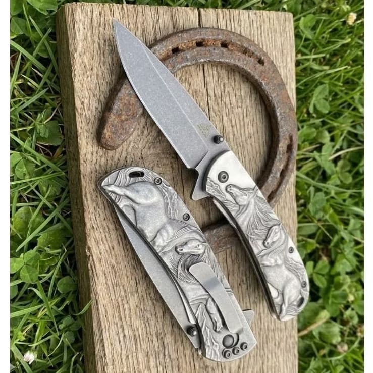 Knife Dobrável Rústico - Cavalo ou Águia - Unidade - Envio Rápido