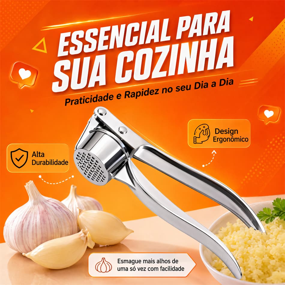 Prensa De Alho Durável Liga De Zinco Alavanca Ergonômica Design Utensílio De Cozinha Fácil De Limpar