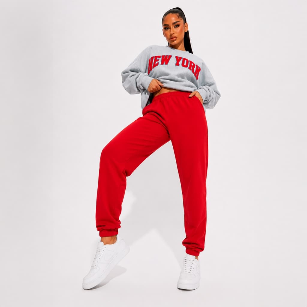Calça Bolso Frontal Jogger Flanelada Moletom Feminino Slim Calça Jogger Bolso Frontal Flanelada