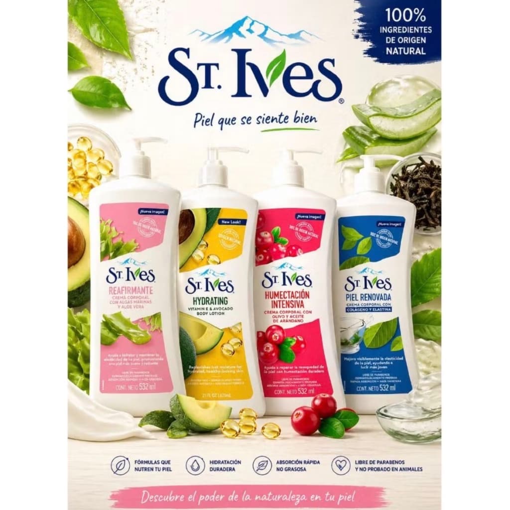 Loção Hidratante Corporal St. Ives Colágeno e Elastina 200ml - Proteção e Toque Suave