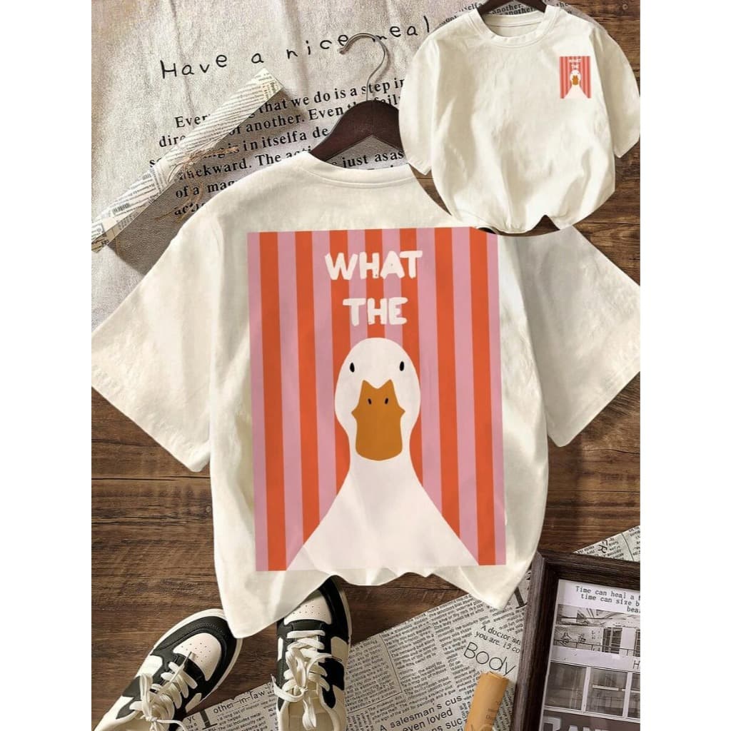 Camiseta Feminina Pato Frente e Costas Confortável 100% Algodão Qualidade Premium Uso Diário