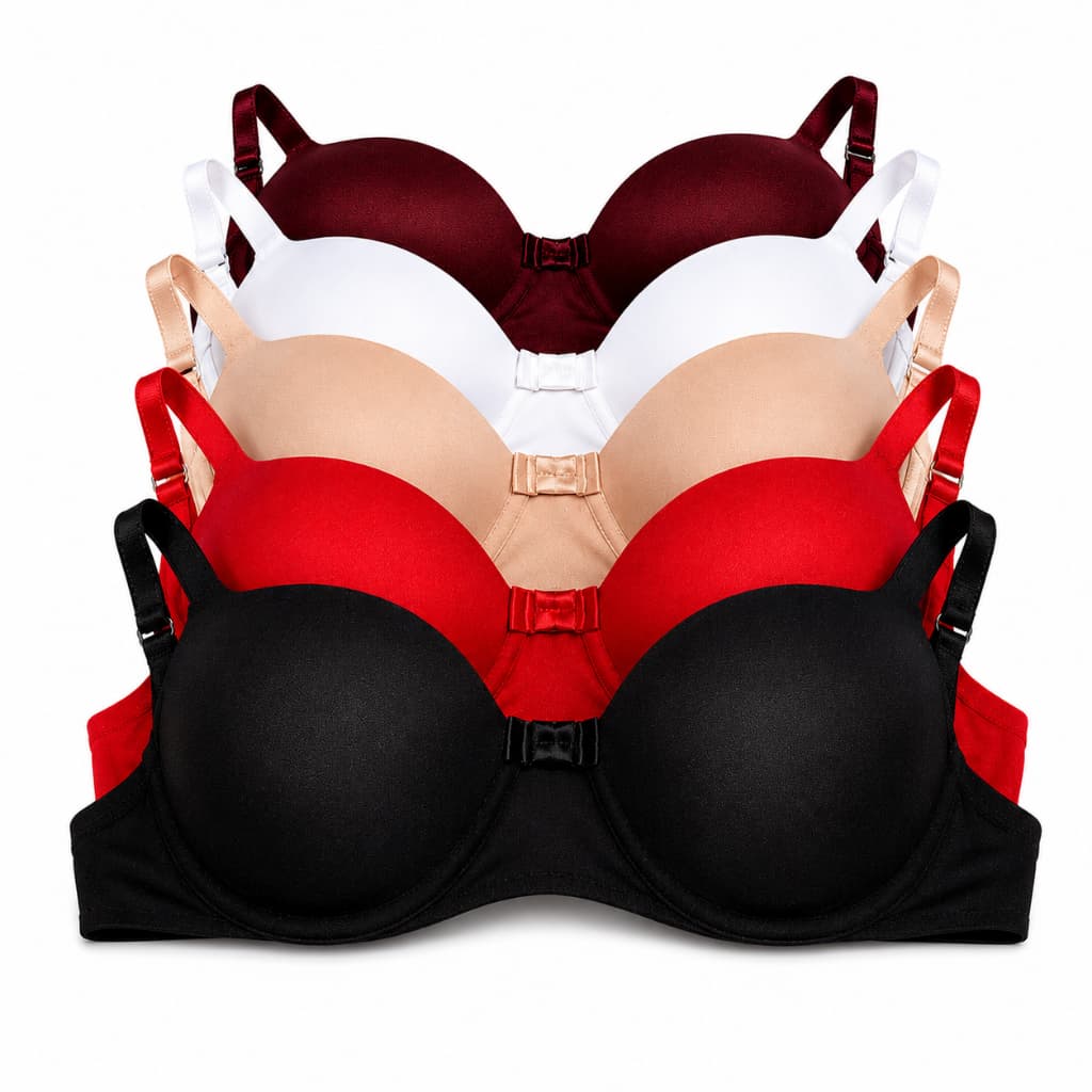 Kit Com 2 ou 4 Sutiã Básico Reforçado Com Bojo Feminino