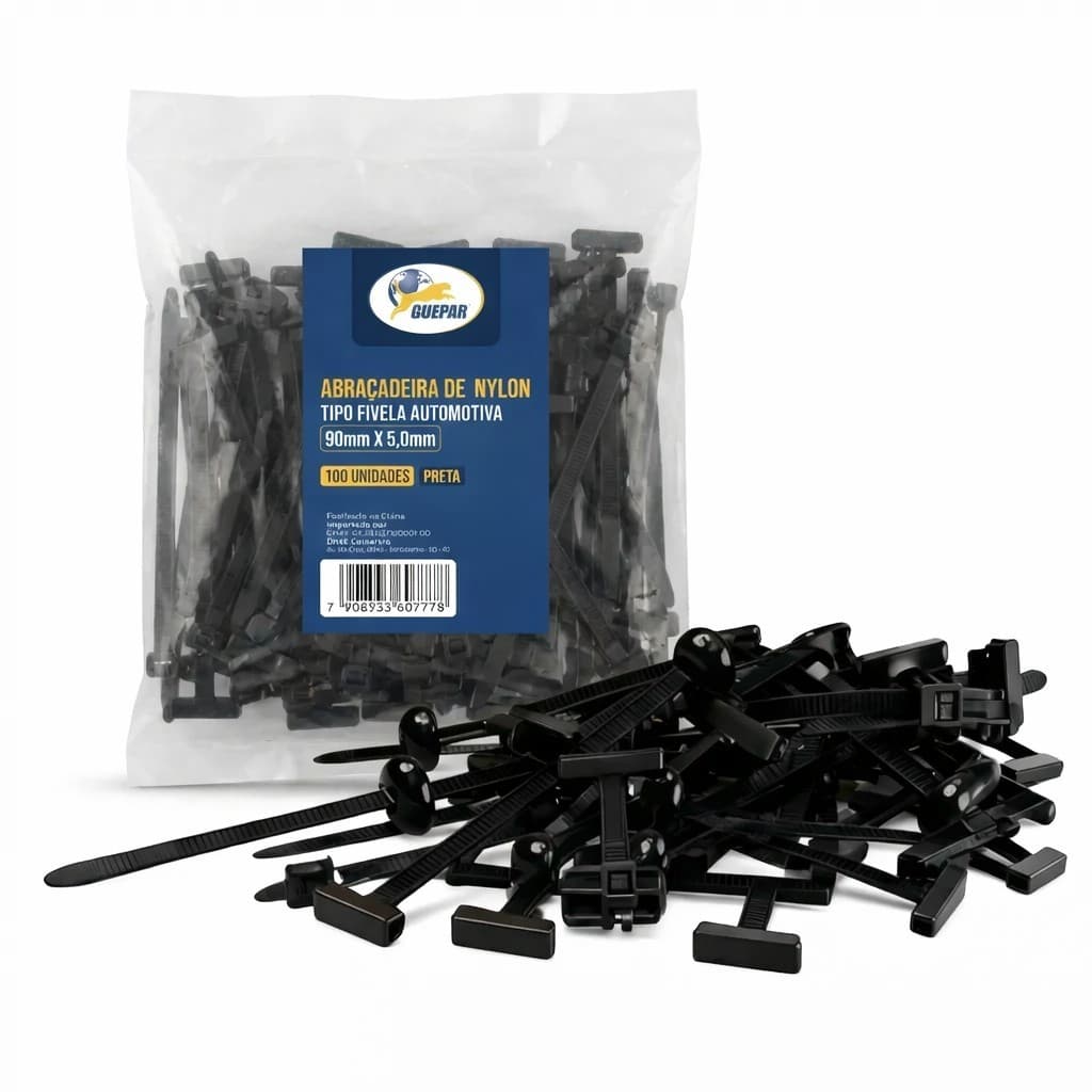 Kit 100 Abraçadeiras Nylon Fivela Automotiva Plástica Guepar