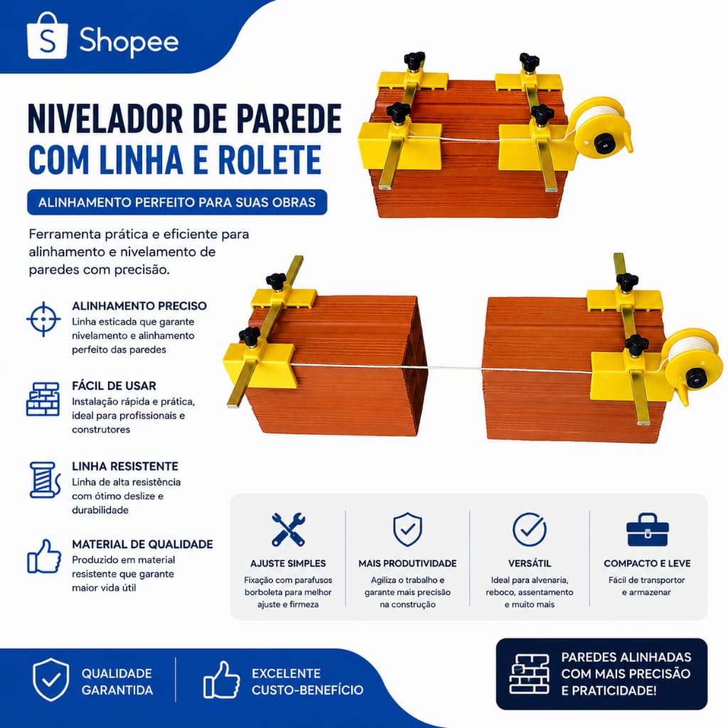 Gabarito Para Assentar e Alinhar Blocos Alinha Certo Deplasti