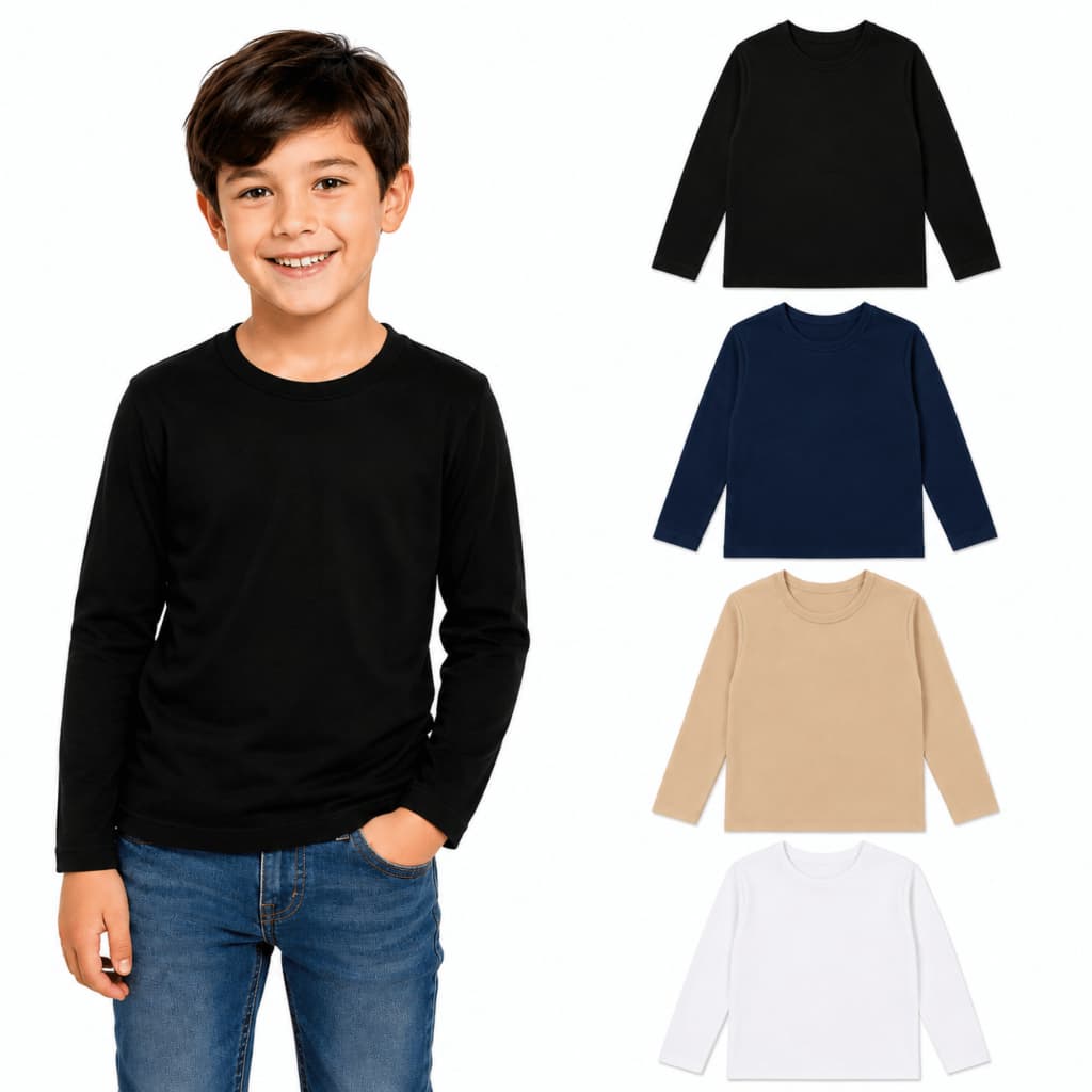 Kit 2 Blusas Térmicas Infantil Menino Peluciada Segunda Pele Inverno Quentinha Tam 4 ao 16 Sortidas