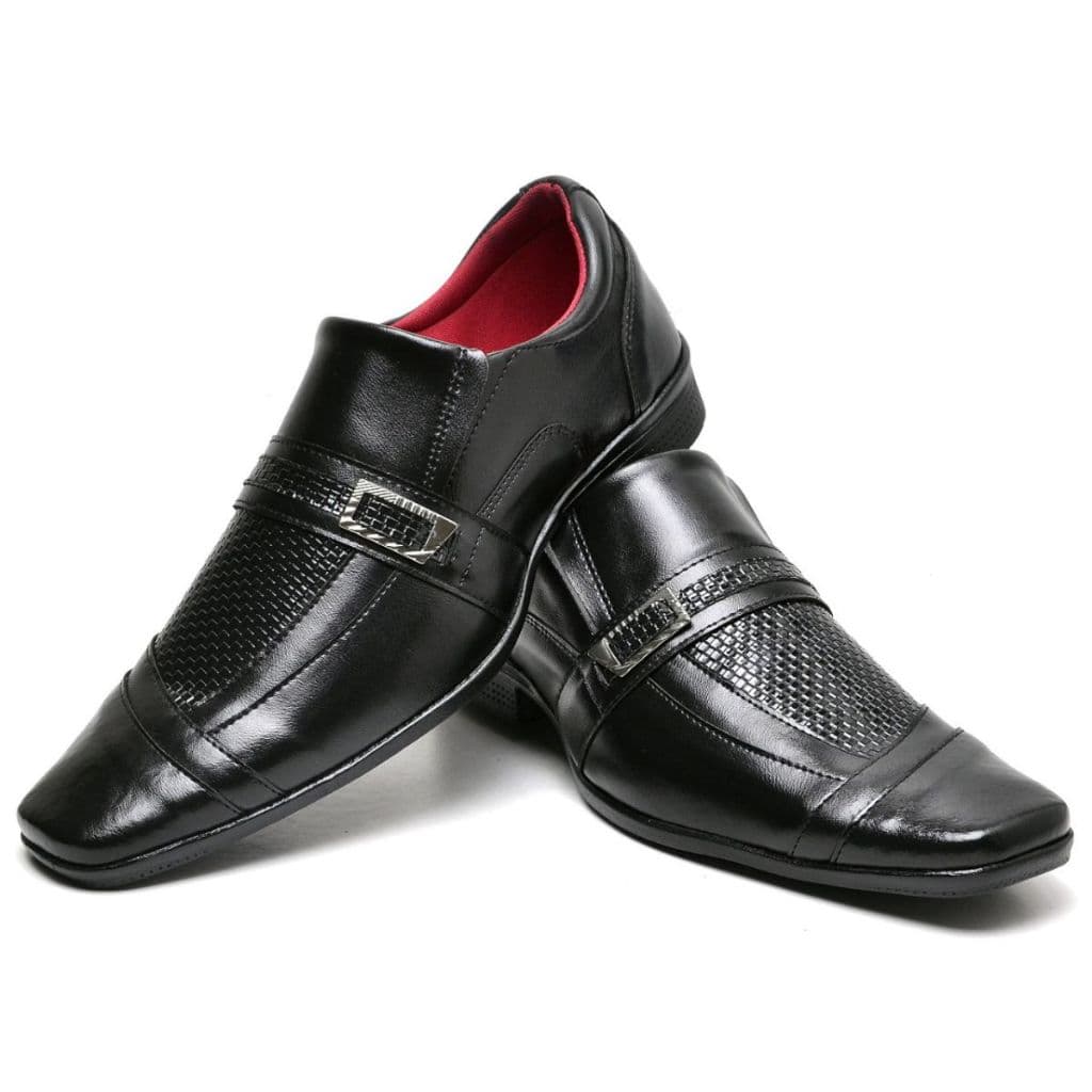 Sapato Social Masculino Siena Preto Couro Elegante Executivo Confortável Premium