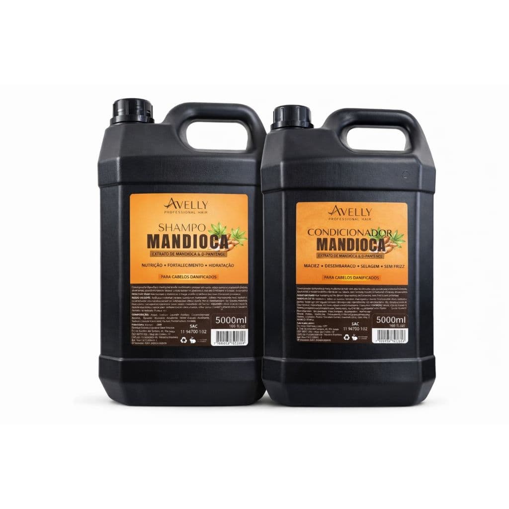 Kit Shampoo + Condicionador Mandioca Avelly Profissional 2x5L