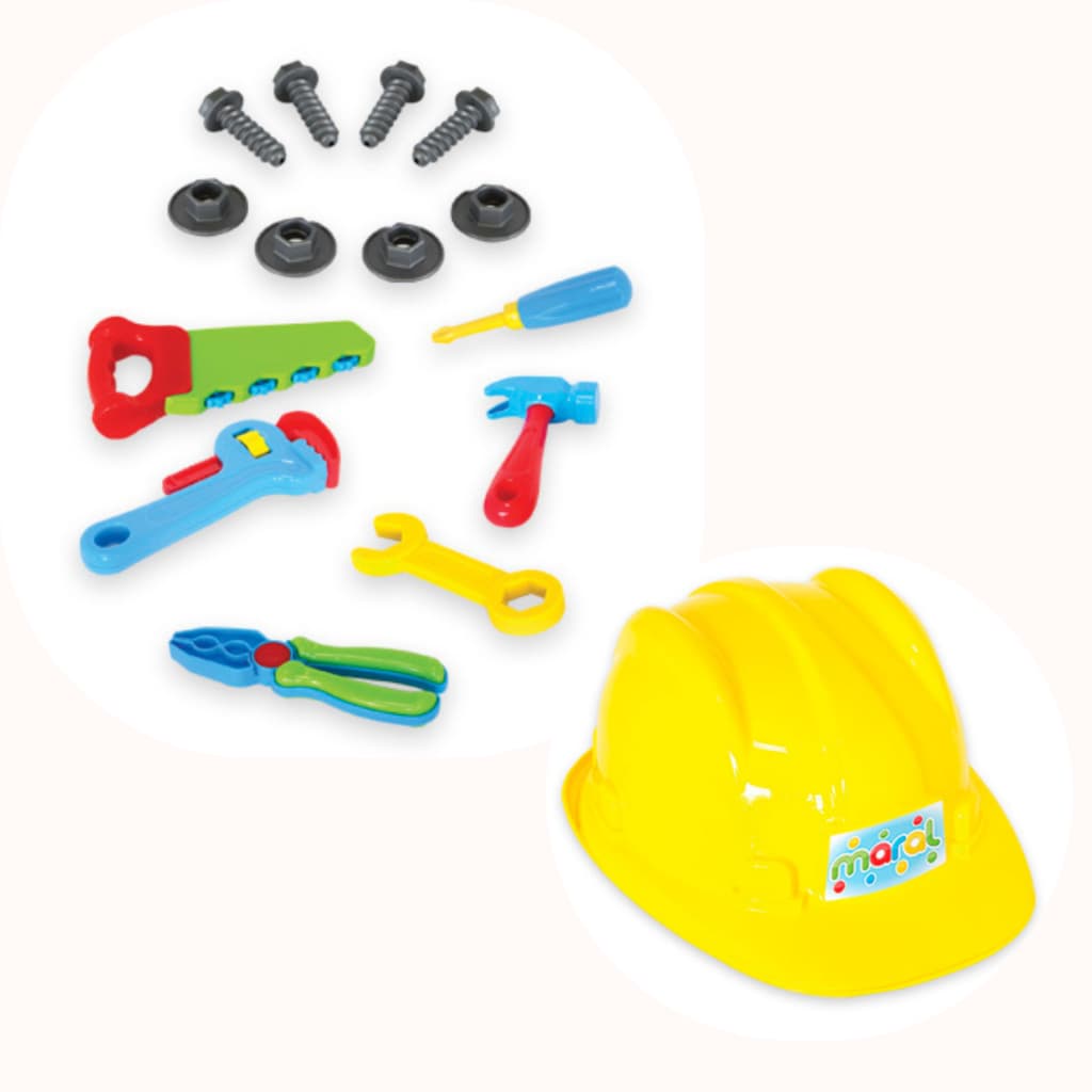 Kit Brinquedo Super Ferramentas Infantil Com Capacete 15 Pçs tudo oque uma criança precisa para se tornar profissiona