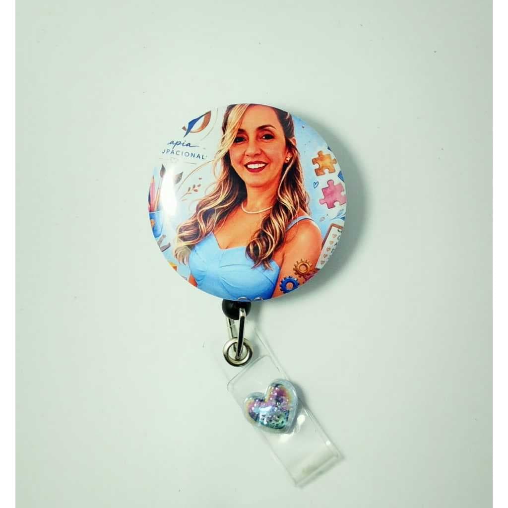 Porta Crachá Personalizado Com Foto | Bottons Personalizado Com Foto | Porta Crachá Roller |