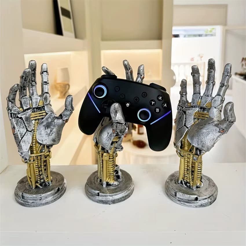 Mão Cyberpunk Suporte para Controle Fone Chave Enfeite Decoração Geek Gamer Xbox Playstation Switch Nintendo