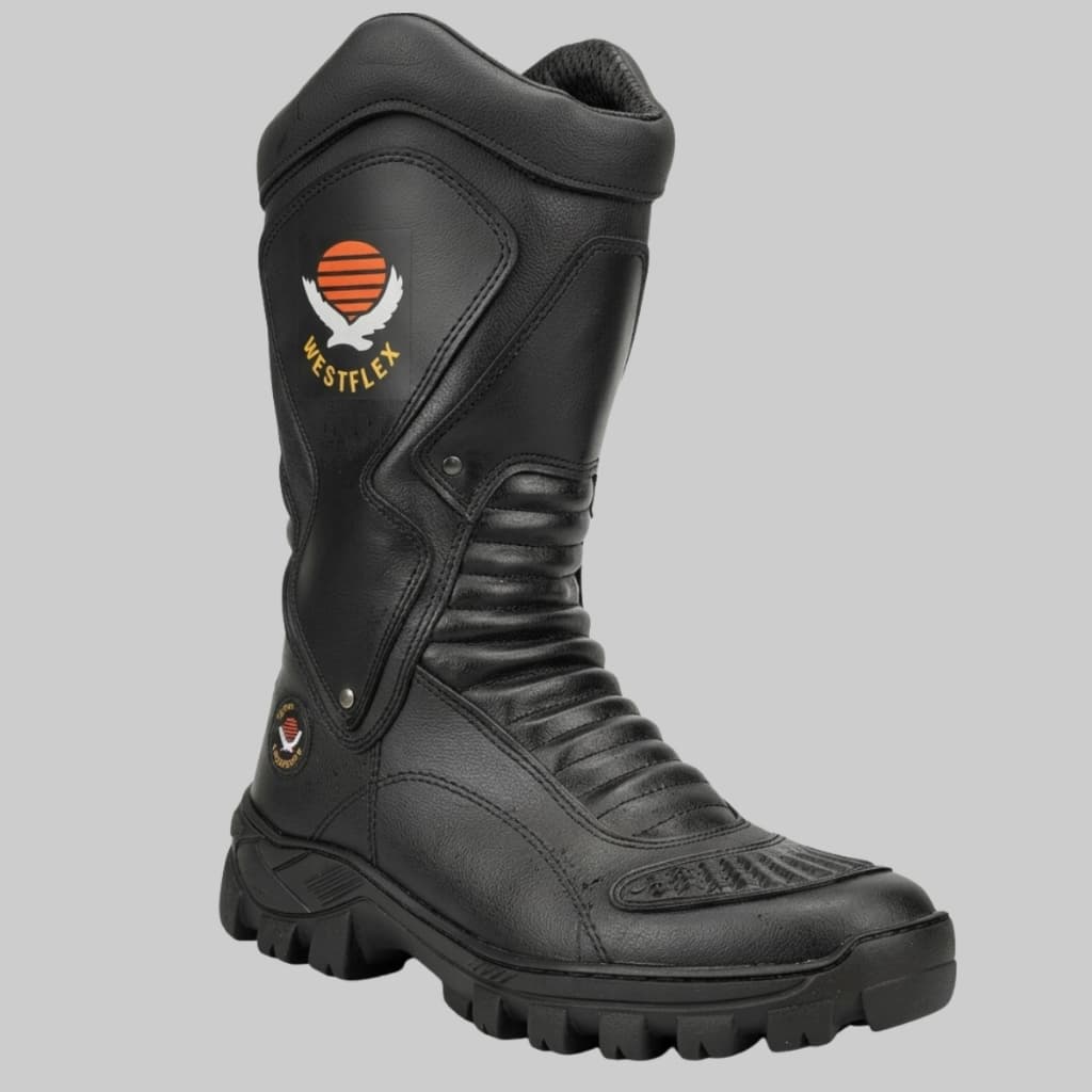 Bota Coturno Adventure Cano Longo Motociclista Ziper Lateral Masculina Galocha Protecao Marcha Macia