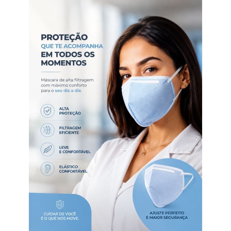 Kit 100 Máscaras N95 SEM Válvula Esterelizada
