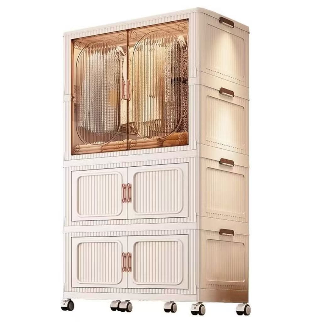 Guarda Roupa  GRANDE Dobrável Resistente Armário Com Rodinhas E Fecho Magnético 3 Andar Top