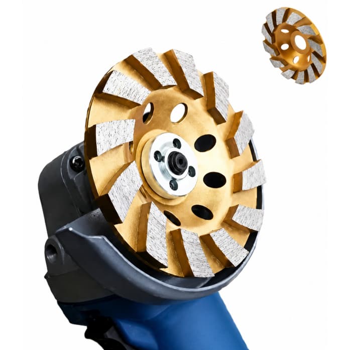 Disco Rebolo Diamantado Turbo 115mm para Desbaste de Concreto, Mármore e Granito