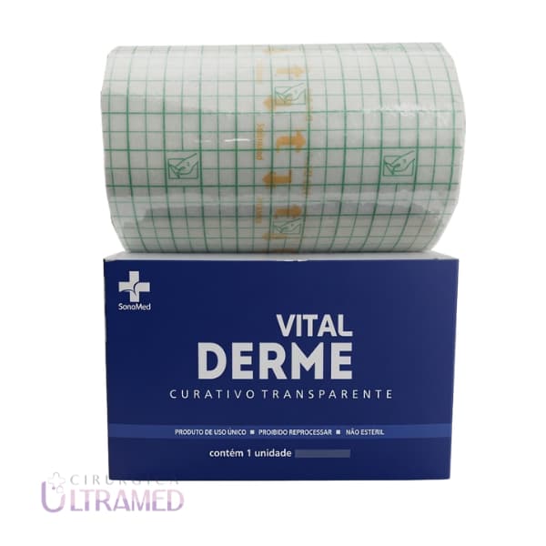 Curativo Filme Transparente Impermeável Vital Derme 05 cm x 10m - Fixação de Curativos e Tatuagem