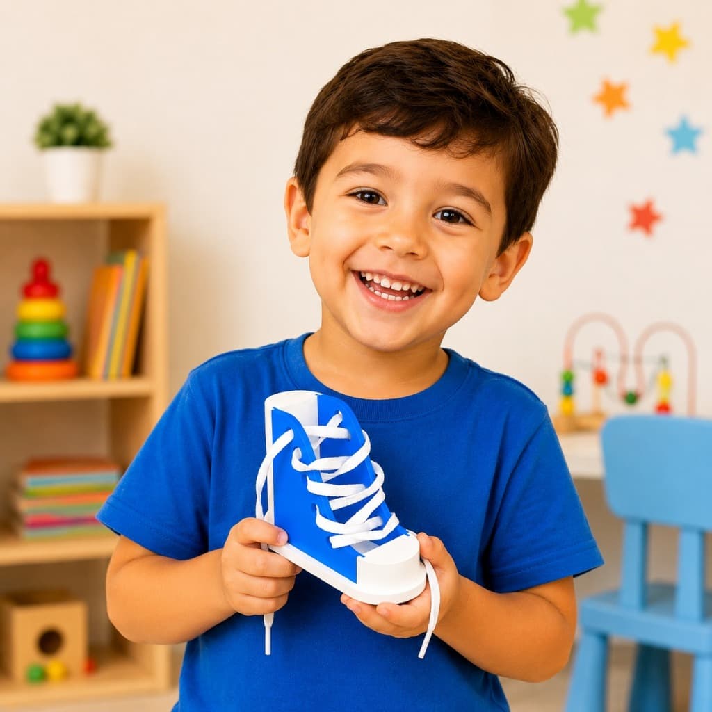 Tênis da Autonomia Sapatinho Educativo de Amarrar – Brinquedo Pedagógico Infantil