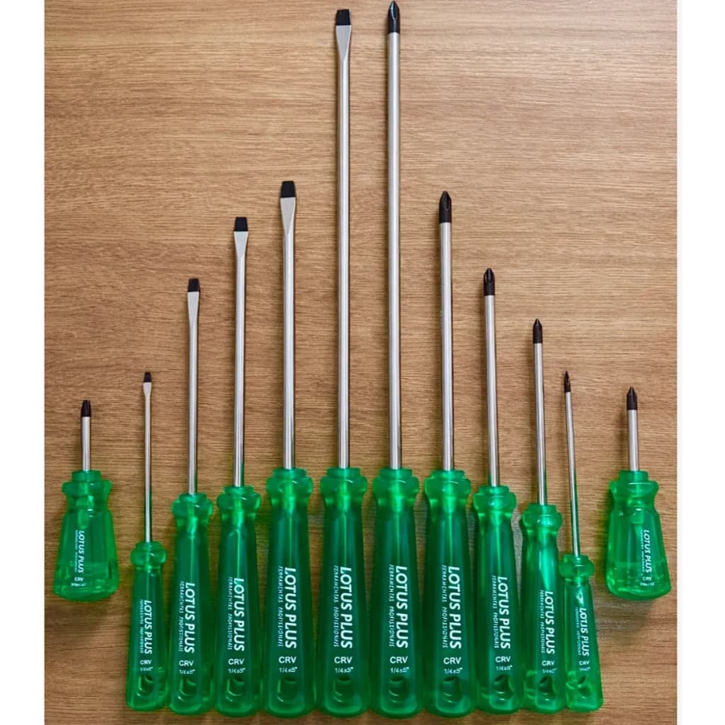 KIT 12 Chaves De Fenda E Philips Profissional Conjunto Peças Ponta Imantada