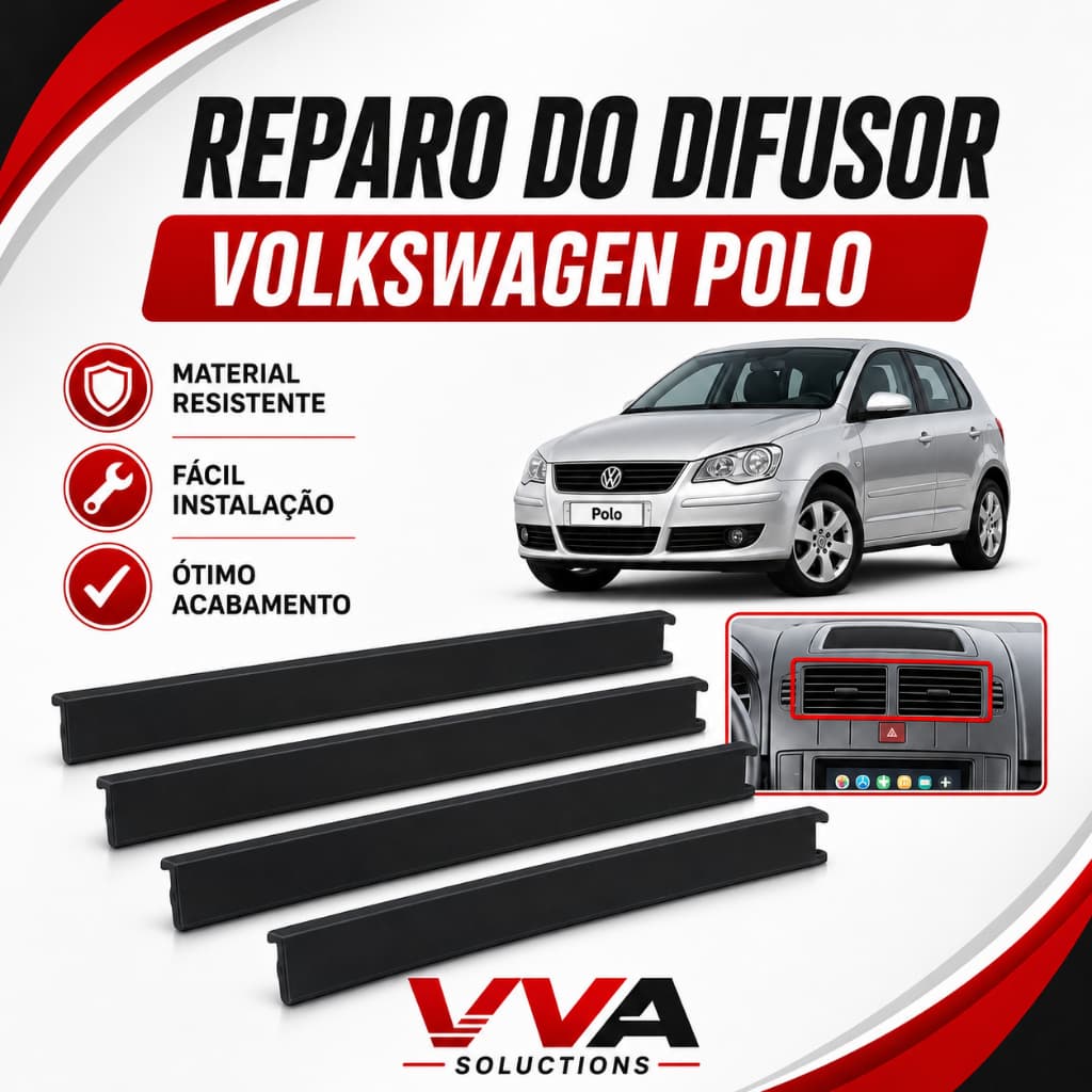 Reparo paletas aletas do difusor de Ar Volkswagen Polo 2003-2011