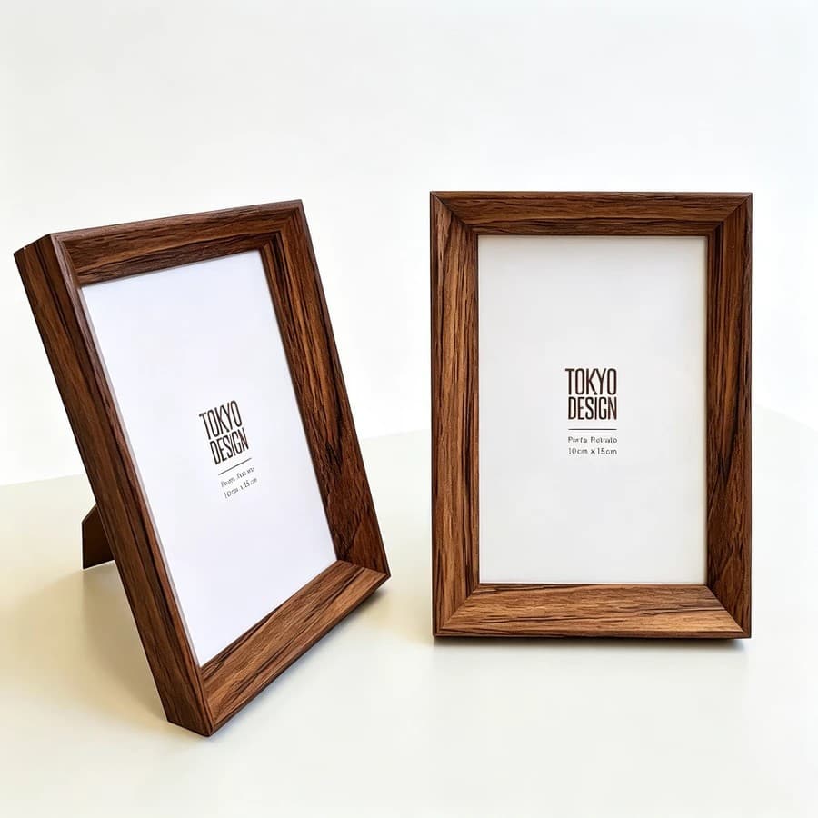 Kit 3 Porta Retrato Amadeirado Moldura MDF Tokyo Design 10x15/15x20/20x25
