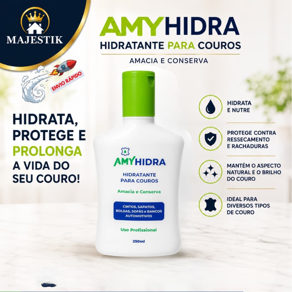 Hidratante Para Couro Amyhidra 250ml Incolor / Renova / Hidrata /  Conserva Brilho