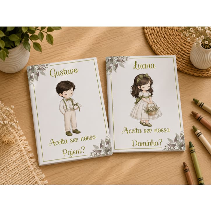 Livro de Colorir Casamento Infantil | Kit de Atividades para Crianças em Casamento | Daminha e Pajem *COM GIZ DE CERA*
