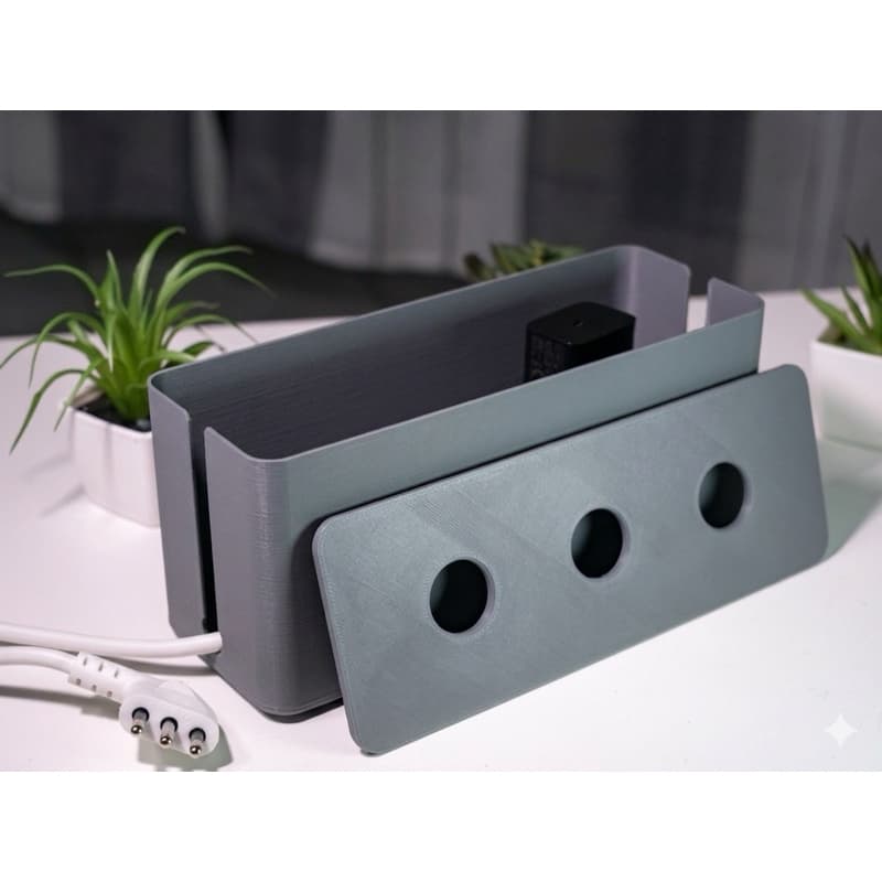 Organizador De Cabos E Fios Caixa Organizadora Para Mesa Escritório Setup Gamer Prático