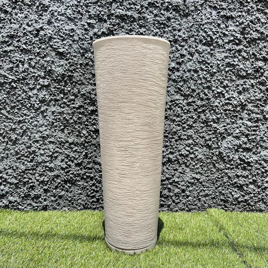 Vasos de polietileno para plantas decorativo Coluna Texturada Ibiza Com prato
