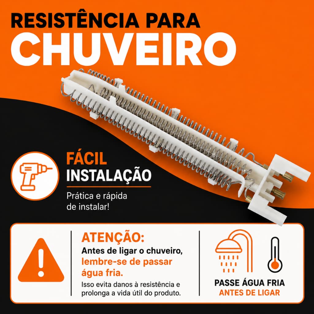 Resistência elétrica para Chuveiro Lorenztti 220V(7500W)–Modelos: Advanced, Advanced Turbo, Top Jet