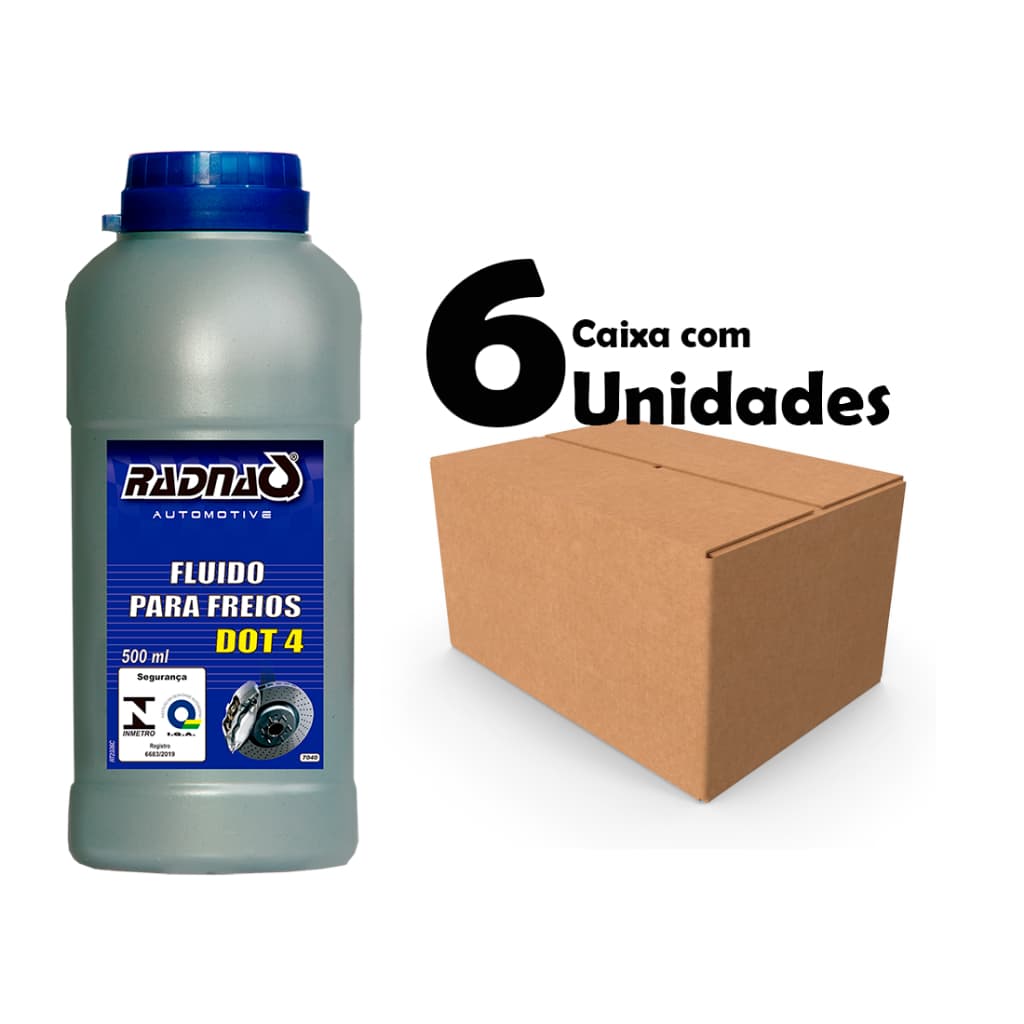 Fluido De Freio Radnaq Dot4 500ml - 06 Unidades