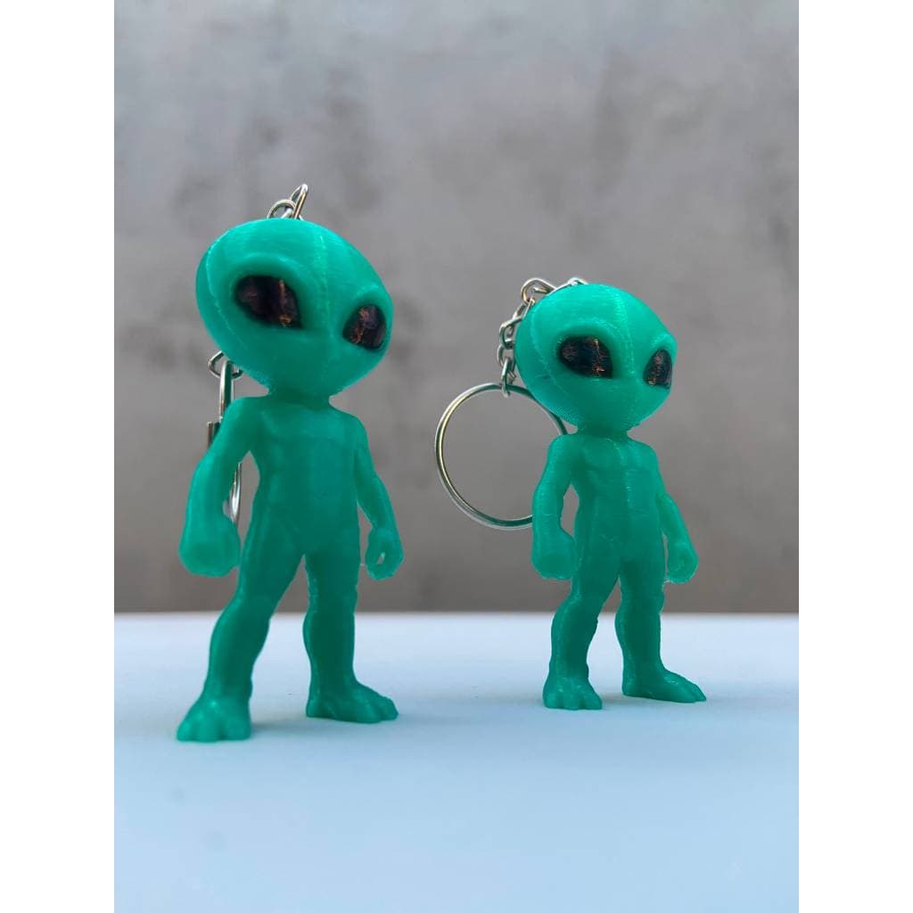 Chaveiro Alienígena 3D Verde | Boneco ET Decorativo em Impressão 3D | Chaveiro Criativo Geek Nerd Colecionável