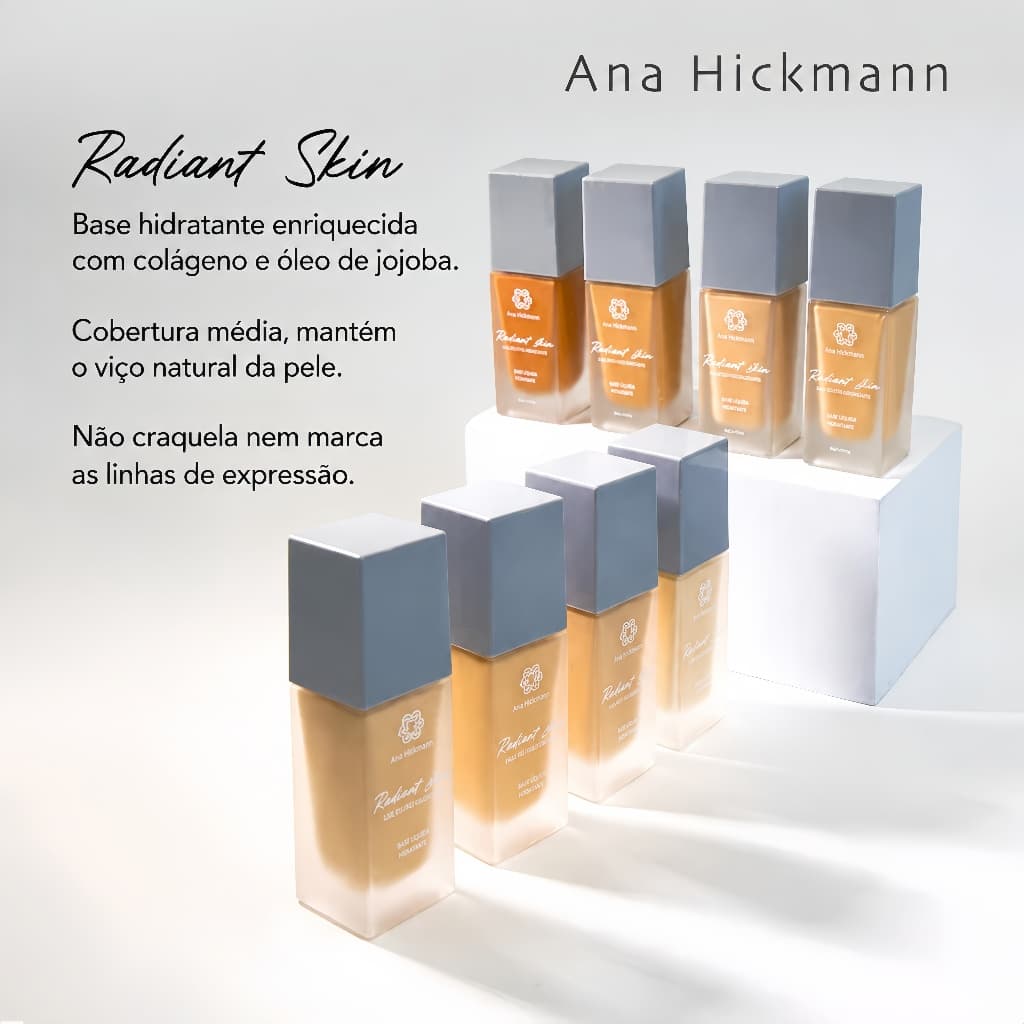 Base Líquida Ana Hickmann Radiant Skin 30g Cobertura Média Textura Aveludada