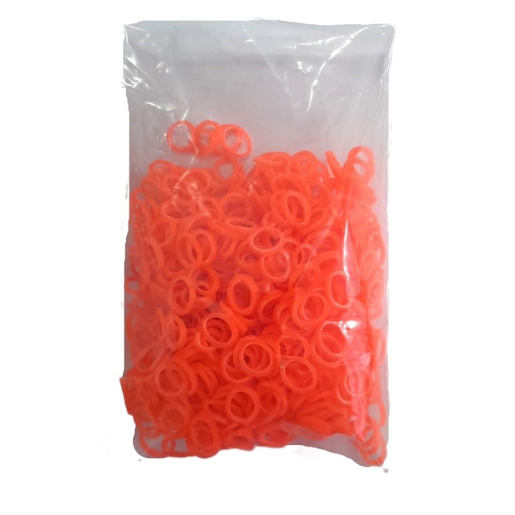 Elástico Latex 5/16" Força Média  Pacote 1000 Un Pet Banho E Tosa Penteado LARANJA NEON