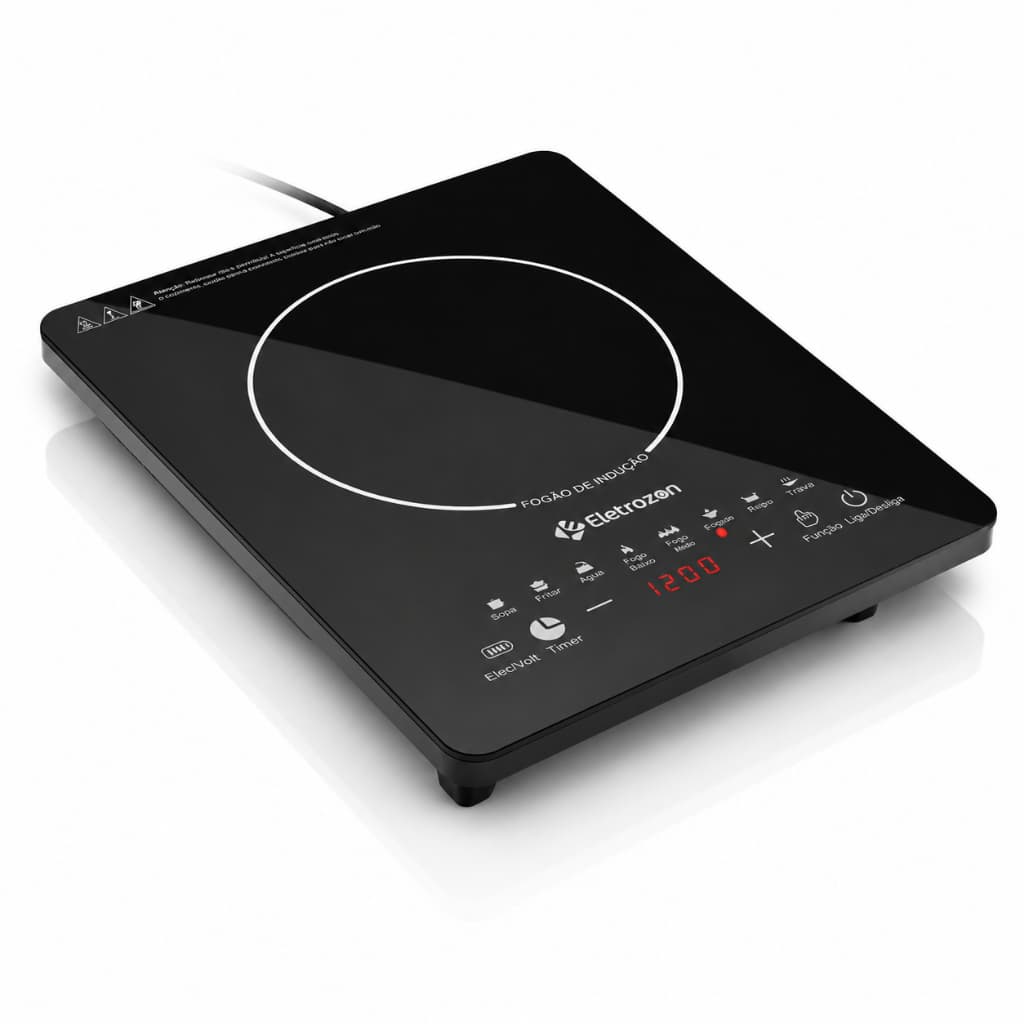 Fogão de Indução 1 Boca Portátil | Cooktop Elétrico de Mesa com Tecnologia Avançada Eletrozon