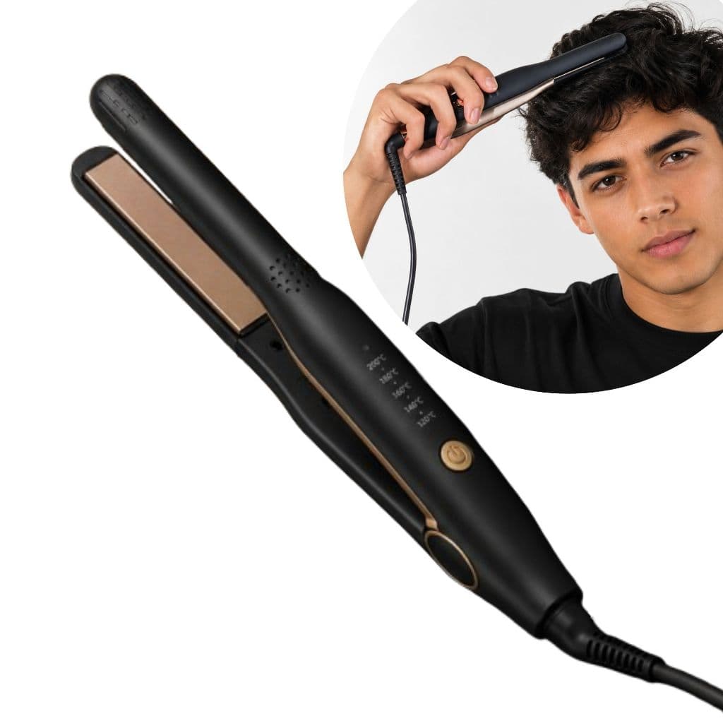 Chapinha Cabelo Curto Estreita 13mm Profissional de Ceramica Ion Negativo Unissex Masculina Femina Bivolt