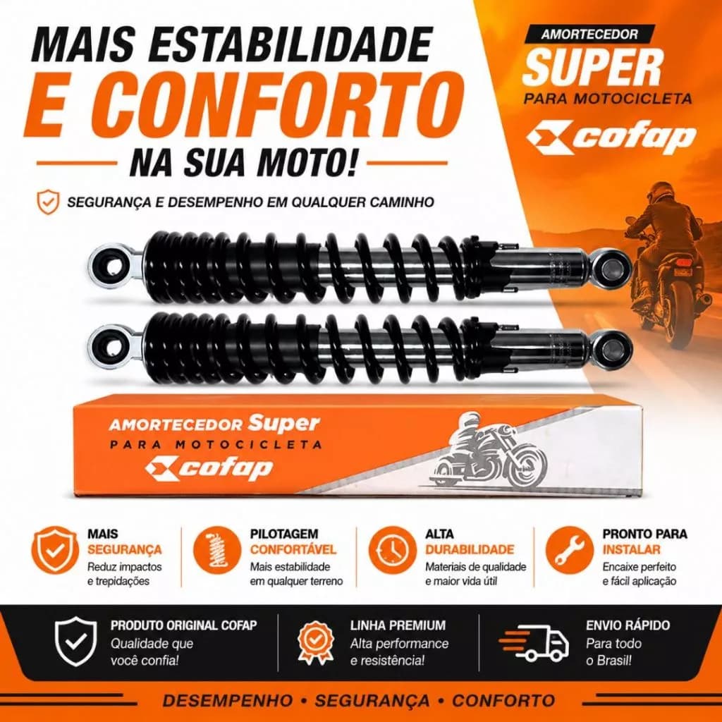 Par Amortecedor Traseiro Honda Titan Fan cg 150 160 2004 A 2023 Cofap Original