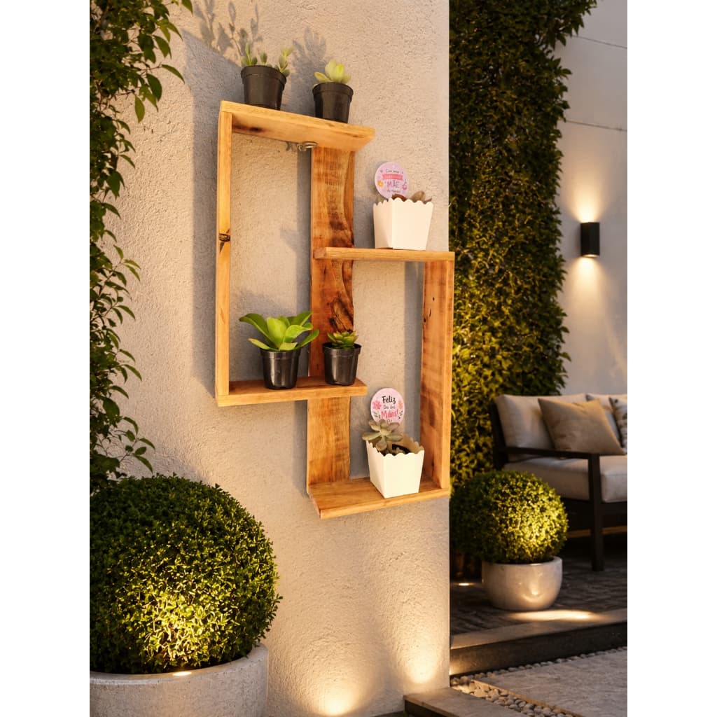 Suporte Prateleira De Parede Artesanal Rústica Crua 4 Andares Para Decoração Multiuso Estilo e Elegância Em Um Só Lugar