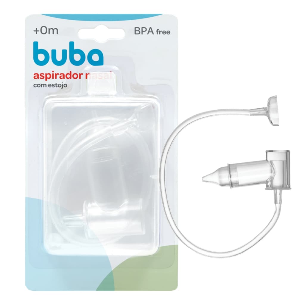 Aspirador Nasal de Sucção com Estojo Buba para Bebê Sugador Nariz Recém Nascido BPA Free Infantil