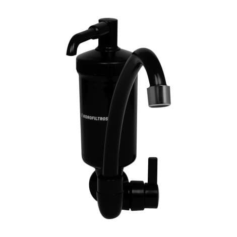 Purificador Água com Torneira Pop Parede Preto Hidrofiltros