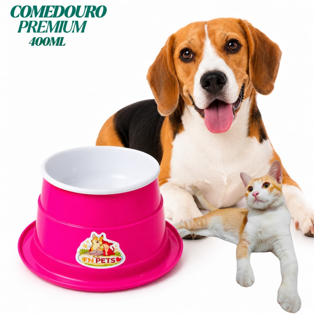 comedouro elevado alto anti formigas para cachorro e gato pote de raçao 400 ml removivel da fn pet