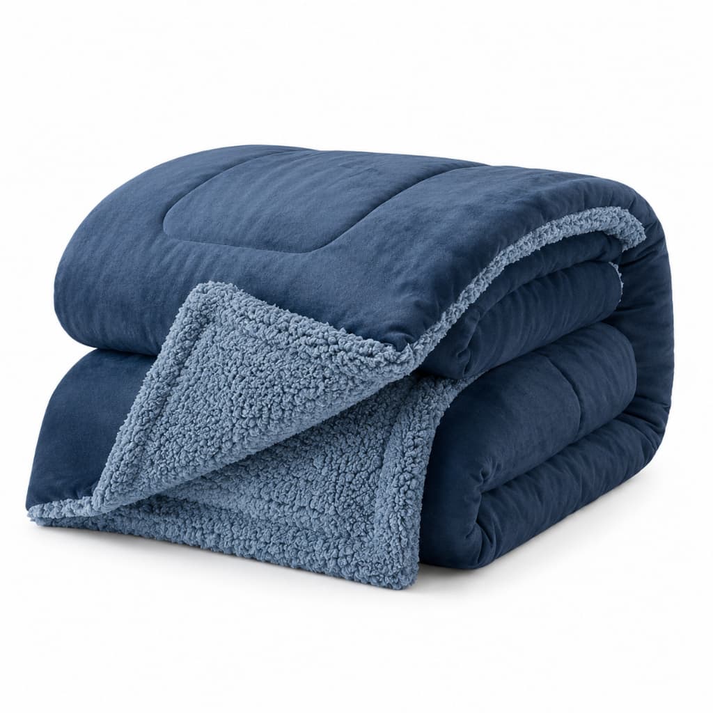 Coberdrom Queen Flannel C/ Sherpa Lã Carneiro Liso 600g/m2